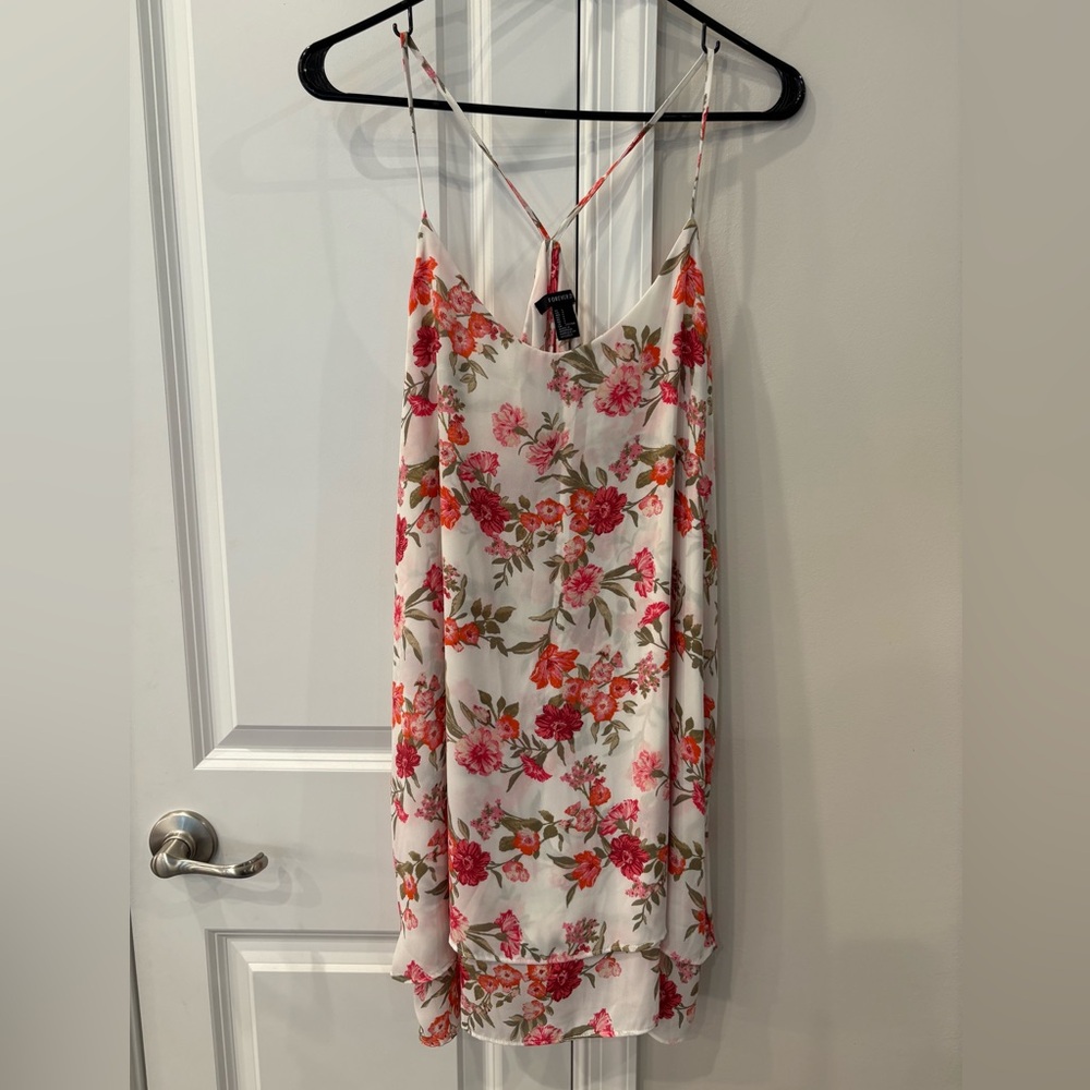 Forever 21 Floral Print Mini Dress with Spaghetti Straps